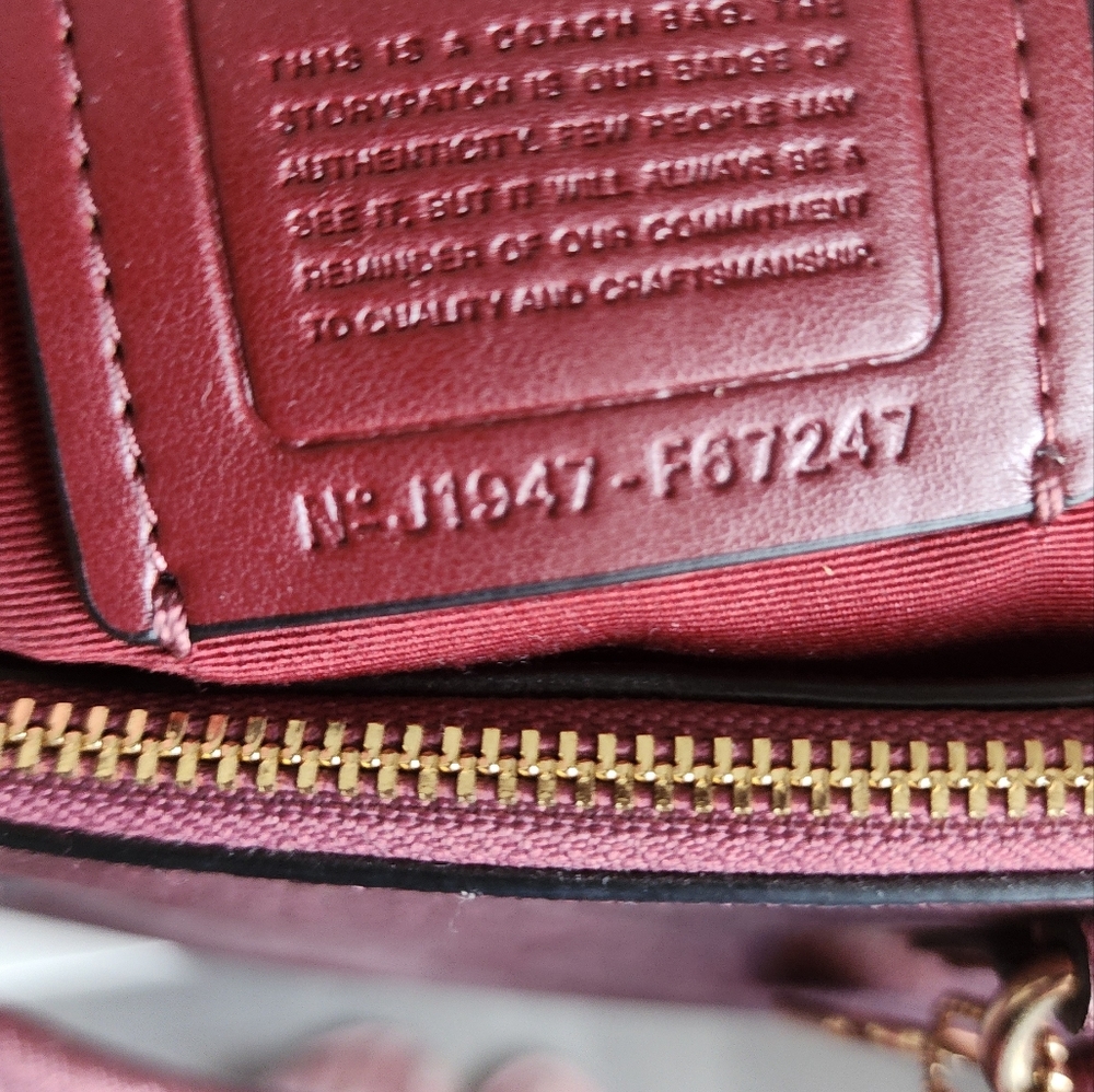 Coach Surrey Metallic Pink/Raspberry/Wine Handbag - Picture 6 of 7